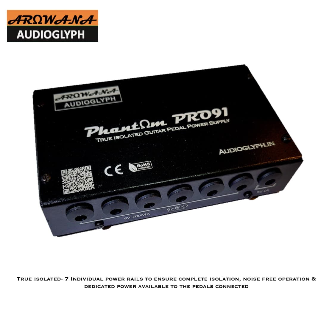 Phantom Pro91 True Isolated Guitar Pedal Power Supply 6 9v 300ma & 1 9v 1A Center negative Noise Free