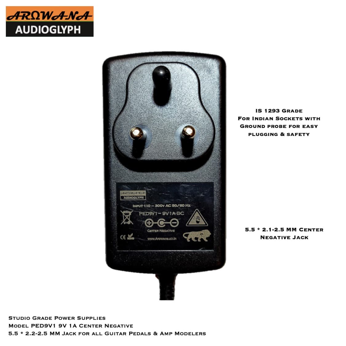 PED9V1 Power Supply for Guitar Pedals Line6 HX Stomp and other modellers