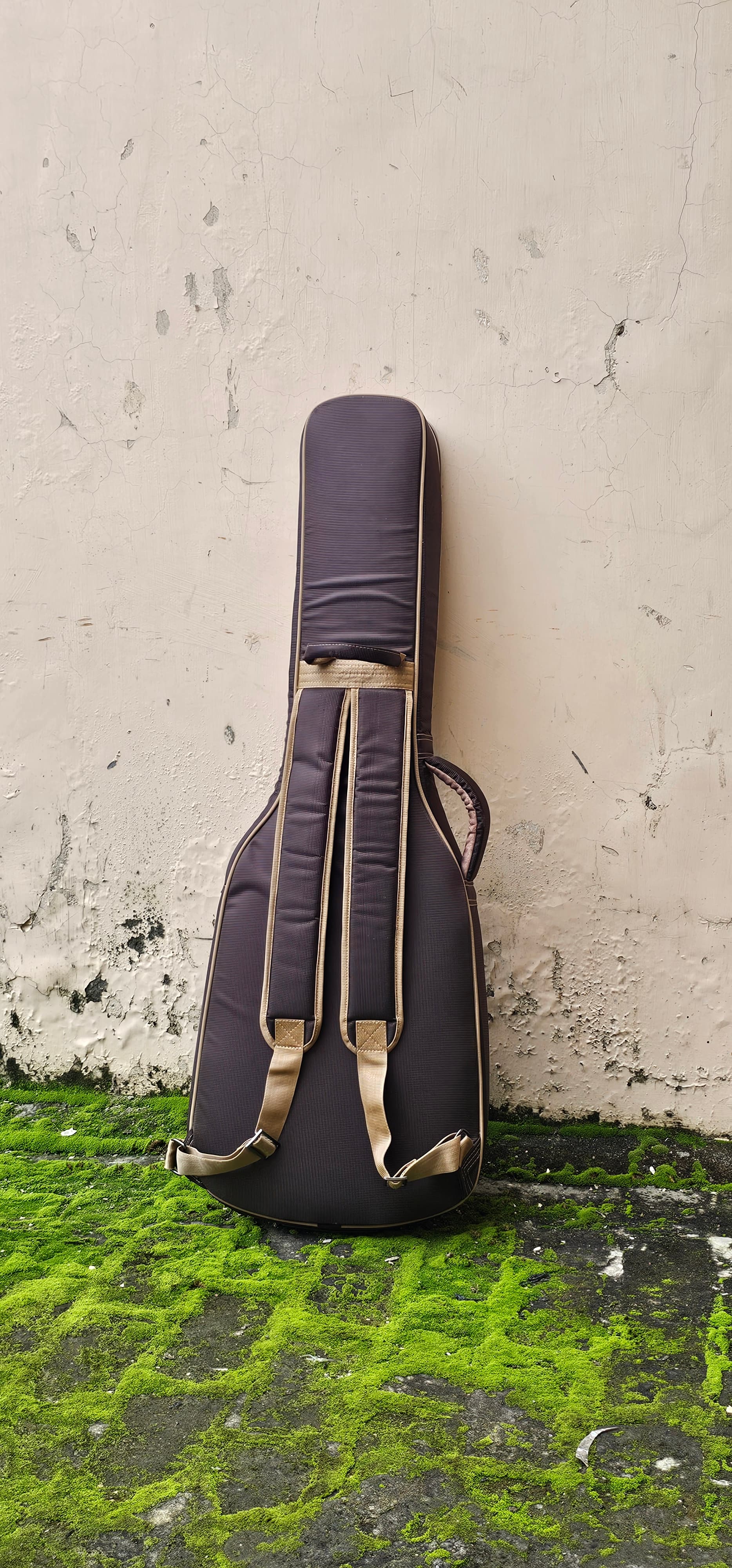 Brown PVC Fabric Semi Hard Guitar Case