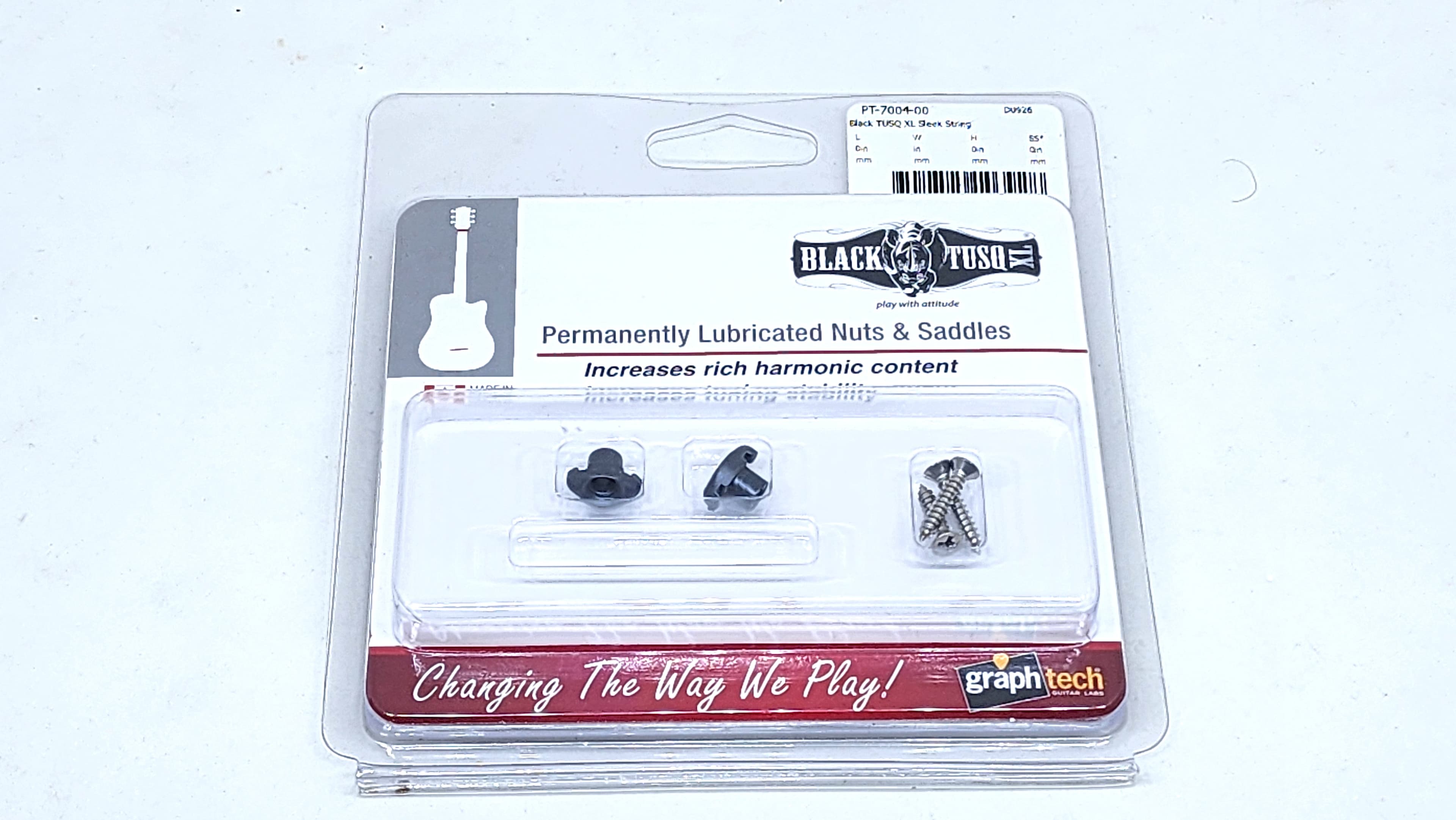 Graph Tech Model 7004-00 Sleek String Trees with Chrome Screws - Black TUSQ XL